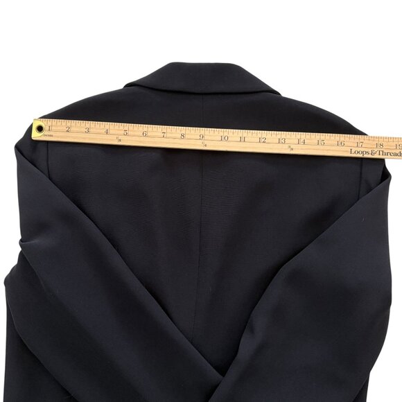 Lafayette 148 Navy Blue Blazer Jacket 3 botton Size 10 Made In NYC USA Pockets - Picture 10 of 11